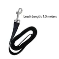 Durable black nylon pet dog leash with metal snap hook, measuring 1.5 meters in length - Pet Leash / Size S (1.5m)