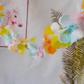 Ghirlanda color pastello con paillettes tonde per decorazione di feste e stanze interne - Lunghezza 2m Larghezza 8cm / Bianco Misto Macaron