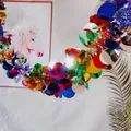 Ghirlanda colorata con grandi paillettes per decorazioni di feste natalizie. - Lunghezza 2m Larghezza 8cm / Colorato