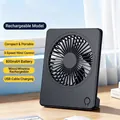 Compact black card-style USB rechargeable desktop fan with 800mAh battery - 3 Speed Levels / Built-in Battery / Rechargeable Black