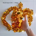 Goldene glitzernde runde Paillettengirlande Lametta-Dekoration für Weihnachtsfeiern, 2m - Länge 2m Breite 8cm / Gold