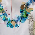 Blaue und grüne schillernde Paillettengirlande für Weihnachts- und Partydekorationen. - Länge 2m Breite 8cm / Macaron Gemischtes Blau