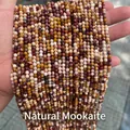 Fili di perline tonde sfaccettate in diaspro mokaite naturale per la creazione di gioielli - 2mm 180 Pz/Confezione / Diaspro Mookaite naturale sfaccettato