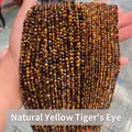 Perle sfaccettate in occhio di tigre giallo naturale per la creazione di gioielli fai da te - 2mm 180 Pz/Confezione / Occhio di tigre giallo naturale sfaccettato