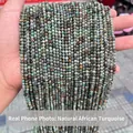 Perle rotonde sfaccettate in turchese africano naturale per la creazione di gioielli - 2mm 180 Pz/Confezione / Turchese africana naturale sfaccettata