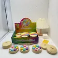 Colorful dumpling dimple fidget toy keychain set in miniature bamboo steamer boxes - 6 Buttons Spinner / Without Lights / Steamed Bun Style