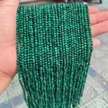 Perline tonde sfaccettate in malachite sintetica verde per la creazione di gioielli fai da te. - 2mm 180 Pz/Confezione / Malachite sintetica sfaccettata