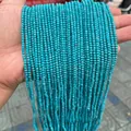 Piccole perle tonde in turchese blu sfaccettate per accessori gioielli fai da te - 2mm 180 Pz/Confezione / Turchese blu ottimizzato sfaccettato