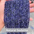 Perle tonde sfaccettate in sodalite blu naturale per la creazione di gioielli fai da te - 2mm 180 Pz/Confezione / Sodalite blu naturale sfaccettata