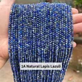 Perle rotonde sfaccettate in lapislazzuli naturale di grado 1A per la creazione di gioielli - 2mm 180 Pz/Confezione / Lapislazzuli naturale sfaccettato 1A
