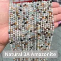 Perle rotonde in amazzonite naturale sfaccettata di grado 3A per gioielli fai-da-te - 2mm 180 Pz/Confezione / Amazonite naturale sfaccettata 3A