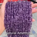 Filo di perle rotonde in ametista viola naturale sfaccettata per la creazione di gioielli - 3mm circa 108 pezzi / Ametista naturale sfaccettata 5A