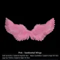 Ali d'angelo in piume rosa stile rondine per cosplay e spettacoli teatrali per bambini. - Taglia S / Ali a forma di rondine / Rosa