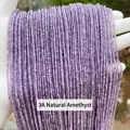 Piccole perle di ametista naturale 3A sfaccettate per gioielli fai-da-te, variante viola - 2mm circa 180 pezzi / Ametista naturale sfaccettata 3A