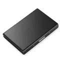 Sleek black stainless steel RFID blocking credit card holder with a brushed metal finish - 6 Card Slots / Black