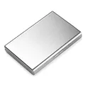 Silver brushed stainless steel RFID blocking slim metal card holder for men and women - 6 Card Slots / Silver