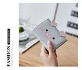 Cute grey pig-themed small folded wallet for women held in a hand lifestyle shot - Pigs Style / Pig Grey