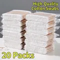 Lot de 20 paquets de cotons-tiges jetables à double tête avec bâtons en bois. - 2000 Pcs (20 Paquets)
