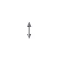 High quality silver stainless steel double spike cone barbell earring for devil piercing - 4*4 Spike / Steel