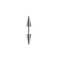 Surgical stainless steel double cone spike barbell stud earring in silver finish - 4*9 Spike / Steel