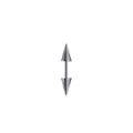 Professional stainless steel double spike barbell stud earring in a sleek silver finish - 4*7 Spike / Steel