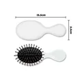 Compact white portable air cushion massage hairbrush measuring 13.5cm by 5.5cm size - White