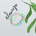 Handmade colorful pastel beaded ring in dopamine style for bohemian fashion jewelry - Macaron Four Colors (Style 8)