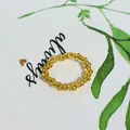 Dopamine golden seed bead ring in Hyuna style, bohemian minimalist fashion ring - Transparent Amber Style (Style 13)