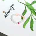 Stylish handcrafted colorful Bohemian style rice bead ring with white and pink beads - Orange And Red Mix (Style 17)