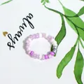 Handmade purple and white beaded ring featuring Bohemian dopamine fashion style - Purple White Grey Mixed (款式28)