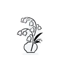 Minimalist hand-drawn Lily of the Valley acrylic memo clip stand for desktop decoration - Lily of the Valley
