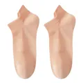 Breathable women's pure cotton ankle boat socks in light apricot pink color variant - One Size / Orange
