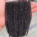 Fili di perle di spinello nero naturale sfaccettato per la creazione di gioielli fai-da-te - 2mm 180 Pz/Confezione / Spinello nero naturale sfaccettato