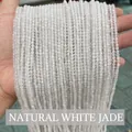 Piccole perle rotonde sfaccettate in giada bianca naturale per accessori gioielli fai da te - 2mm 180 Pz/Confezione / Giada bianca naturale sfaccettata