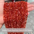 Perle sfaccettate in agata rossa naturale per la creazione di gioielli DIY, SKU - 2mm circa 180 pezzi / Agata rossa naturale sfaccettata
