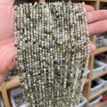 Fili di perle tonde in prehnite naturale sfaccettata per componenti di gioielli DIY - 2mm circa 180 pezzi / Prehnite naturale sfaccettata