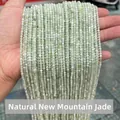 Perle rotonde in giadeite verde chiaro naturale sfaccettate per gioielli - 2mm (Circa 180 Pz/Confezione) / Bowenite naturale sfaccettata