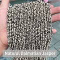 Perle di pietra dalmata sfaccettate naturali per la creazione di gioielli fai da te - 2mm (Circa 180 Pz/Confezione) / Diaspro dalmata naturale sfaccettato