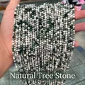 Perline rotonde sfaccettate in agata naturale per accessori per la creazione di gioielli - 2mm 180 Pz/Confezione / Agata ad albero naturale sfaccettata
