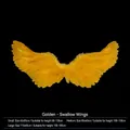 Grandi ali d'angelo in piume giallo oro a forma di rondine per cosplay e scena - Taglia S / Giallo Oro