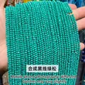Piccole perle sfaccettate in turchese verde sintetico per gioielli DIY - 2mm 180 Pz/Confezione / Turchese verde sintetico a venature nere sfaccettato