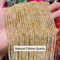 Perle rotonde in citrino giallo naturale sfaccettate per gioielli fai-da-te - 2mm 180 Pz/Confezione / Citrino naturale sfaccettato