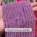 Perle sfaccettate in lepidolite viola per accessori gioielli fai da te - 2mm circa 180 pezzi / Mica viola americana naturale sfaccettata
