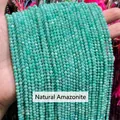Perle rotonde in amazzonite naturale sfaccettata per la creazione di gioielli fai-da-te - 2mm 180 Pz/Confezione / Amazzonite naturale sfaccettata