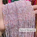 Perle di morganite naturale sfaccettate per creazione di gioielli fai da te - 2mm 180 Pz/Confezione / Morganite naturale sfaccettata