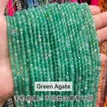 Perle tonde in agata verde naturale sfaccettata per la creazione di gioielli fai da te - 3mm 108 Pz/Confezione / Agata verde sfaccettata