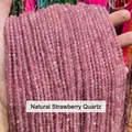 Perline rotonde in quarzo fragola naturale sfaccettato per gioielli DIY - 2mm 180 Pz/Confezione / Quarzo fragola naturale sfaccettato