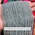 Perle in pietra naturale di apatite sfaccettata per accessori gioielli DIY - 2mm circa 180 pezzi / Apatite naturale traslucida ghiaccio sfaccettata