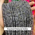 Perle di pietre preziose in iolite naturale sfaccettata di alta qualità per gioielli fai-da-te - 2mm 180 Pz/Confezione / Iolite naturale sfaccettata