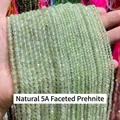 Perline rotonde in prenite verde naturale sfaccettata per gioielli e accessori fai da te - 2mm 180 Pz/Confezione / Prehnite naturale sfaccettata 5A